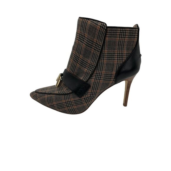 Louise Et Cie Shiro Womens Plaid Ankle Booties Tassel & Side Zipper Plaid/ Black - Picture 2 of 10